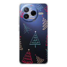 Зимні Чохли для Сіві 4Про - прозорий фон (Різдвяні ялинки)