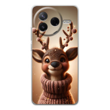 Яркий чехол для Xiaomi Civi 4Pro с Зимними Оленятами – Олень в свитере