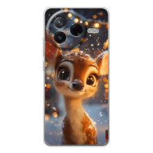 Яркий чехол для Xiaomi Civi 4Pro с Зимними Оленятами – Оленёнок среди гирлянд