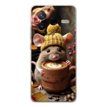 Печатный чехол «Зверята с кофе» для Xiaomi Civi 4Pro – Медведь с кофе