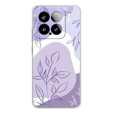 Силиконовый чехол с принтом в цветах на Xiaomi Civi 5Pro (Фиолетовый дизайн)