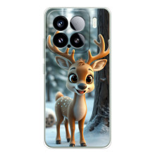 Яркий чехол для Xiaomi Civi 5Pro с Зимними Оленятами – Оленёнок в лесу