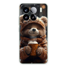Печатный чехол «Зверята с кофе» для Xiaomi Civi 5Pro – Мишка с кофе
