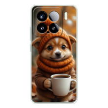 Печатный чехол «Зверята с кофе» для Xiaomi Civi 5Pro – Песик с кофе