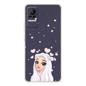 Чехол Стильные девушки на Xiaomi Civi – Девушка и сердечки
