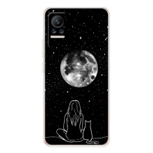 Чехол с рисунком кот на Xiaomi Civi (Девушка с котом)