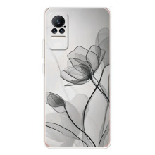 Чохол з квітковим принтом на Сіві (Чорні квіти)