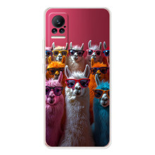 Чехол с принтом стильные животные для Сиви (Ламы в очках)