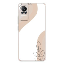 Силиконовый чехол с принтом в цветах на Xiaomi Civi – Нюдовый дизайн