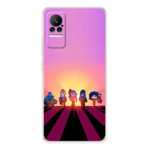 Силиконовый Чехол на Xiaomi Civi с картинкой Brawl Stars – Персонажи в закате