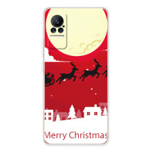 Рождественские Чехлы для Xiaomi Civi (VPrint) (Санта с оленями)