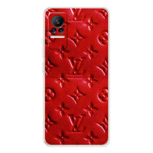 Текстурный Чехол Louis Vuitton для Сиви (Красный ЛВ)