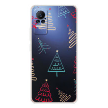 Зимние Чехлы для Сиви - прозрачный фон – Рождественские елки