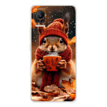 Печатный чехол «Зверята с кофе» для Xiaomi Civi – Белка с кофе