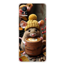 Печатный чехол «Зверята с кофе» для Xiaomi Civi – Медведь с кофе