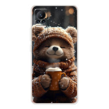 Печатный чехол «Зверята с кофе» для Xiaomi Civi – Мишка с кофе