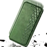 Шкіряний чохол книжка GETMAN Cubic (PU) для Xiaomi Mi 10 Lite – Зелений
