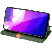 Кожаный чехол книжка GETMAN Cubic (PU) для Xiaomi Mi 10 Lite – Зеленый