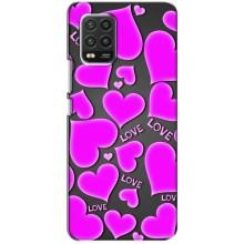 Чехлы для любимой на Ксяоми Ми 10 Лайт (VPrint) (Pink hearts)