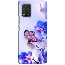Чехлы с Цветами для Xiaomi Mi 10 Lite (VPrint) (Бабочка на цветочке)