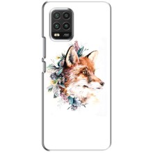 Чехлы с картинкой Лисички для Xiaomi Mi 10 Lite (VPrint) (Лисичка в цветочках)