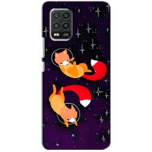 Чехлы с картинкой Лисички для Xiaomi Mi 10 Lite (VPrint) (Лисички космонавты)
