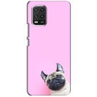 Бампер для Xiaomi Mi 10 Lite с картинкой "Песики" – Собака на розовом