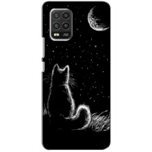 Чехол с принтом для Xiaomi Mi 10 Lite (AlphaPrint) Модные коты (Котик и луна)