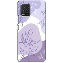 Силиконовый чехол с принтом в цветах на Xiaomi Mi 10 Lite – Фиолетовый дизайн