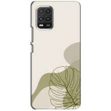 Силиконовый чехол с принтом в цветах на Xiaomi Mi 10 Lite – Монстера зелёная