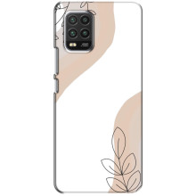 Силиконовый чехол с принтом в цветах на Xiaomi Mi 10 Lite – Нюдовый дизайн