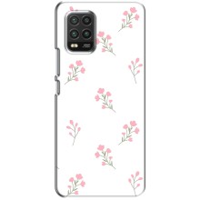 Чехол с розовым рисунком для Xiaomi Mi 10 Lite (Розовые цветы)