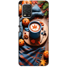 Чехол с уникальным дизайном «Осень с кофе» для Xiaomi Mi 10 Lite – Кофе и тыквы