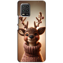 Яскравий чохол для Xiaomi Mi 10 Lite з Зимові Оленята – Олень в светрі