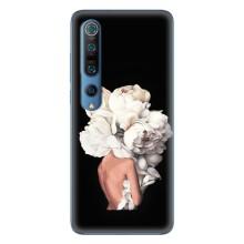 Чехлы (ART) Цветы на Xiaomi Mi 10 Pro (VPrint) (Белые цветы)