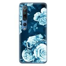 Чехлы (ART) Цветы на Xiaomi Mi 10 Pro (VPrint) (Голубые Бутоны)