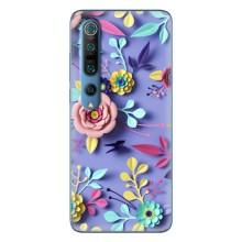Чехлы с Цветами для Xiaomi Mi 10 Pro (VPrint) (Цветочный дизайн)