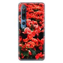 Чехлы с Цветами для Xiaomi Mi 10 Pro (VPrint) (Цветы красные)
