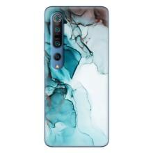 Чехол для Ксяоми Ми 10 Про - с принтом (Дизайнерские) (AlphaPrint) (Бирюзовый мрамор)
