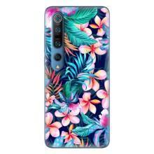 Чехол для Ксяоми Ми 10 Про - с принтом (Дизайнерские) (AlphaPrint) (Красочные цветы)