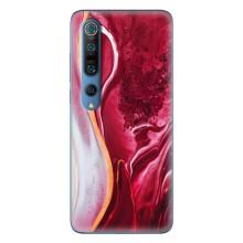 Чехол для Ксяоми Ми 10 Про - с принтом (Дизайнерские) (AlphaPrint) (Мрамор красный)