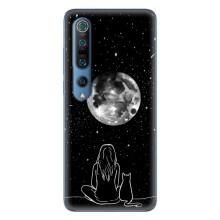 Чехол с рисунком кот на Xiaomi Mi 10 Pro – Девушка с котом