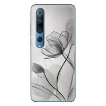 Чохол з квітковим принтом на Сяомі Мі 10 Про – Чорні квіти