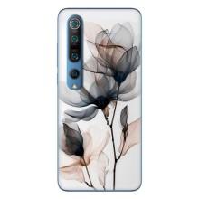 Чохол з квітковим принтом на Сяомі Мі 10 Про – Квіти на білому
