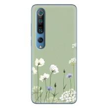 Чохол з квітковим принтом на Сяомі Мі 10 Про – Квіти на зеленому