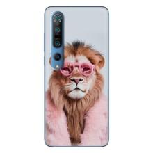 Чехол с принтом стильные животные для Ксяоми Ми 10 Про – Лев в очках
