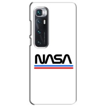Силиконовый бампер с принтом "Наса" на Xiaomi Mi 10 Ultra – NASA на белом фоне