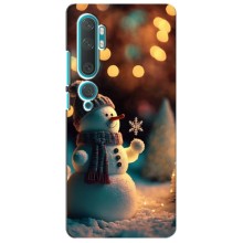 Чехлы на Новый Год Xiaomi Mi 10 (Снеговик праздничный)