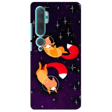 Чехлы с картинкой Лисички для Xiaomi Mi 10 (VPrint) (Лисички космонавты)