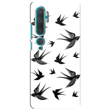 Чехол с птицами на Xiaomi Mi 10 (VPrint) (Ласточки)